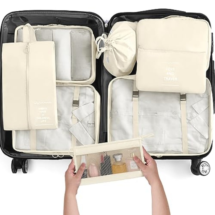 Travel Accessories Toiletries - 8 Set Packing Cubes for Travel,