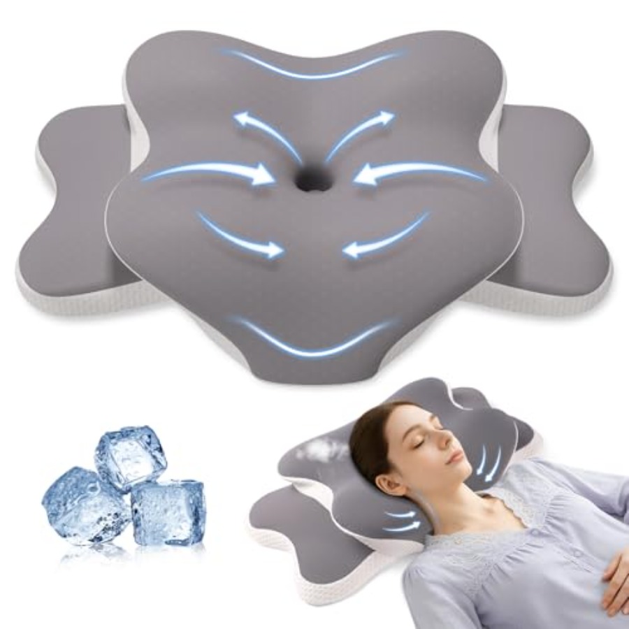 Neck Pillow Memory Foam - Sleep Apnea Pillow for Side Sleepers,