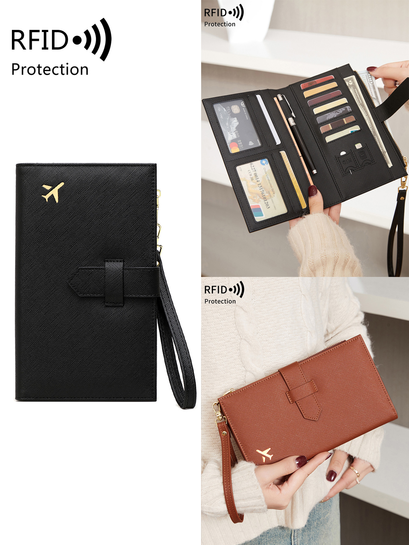 Travel Accessories Plane - Fashionable PU leather airplane pattern RFID