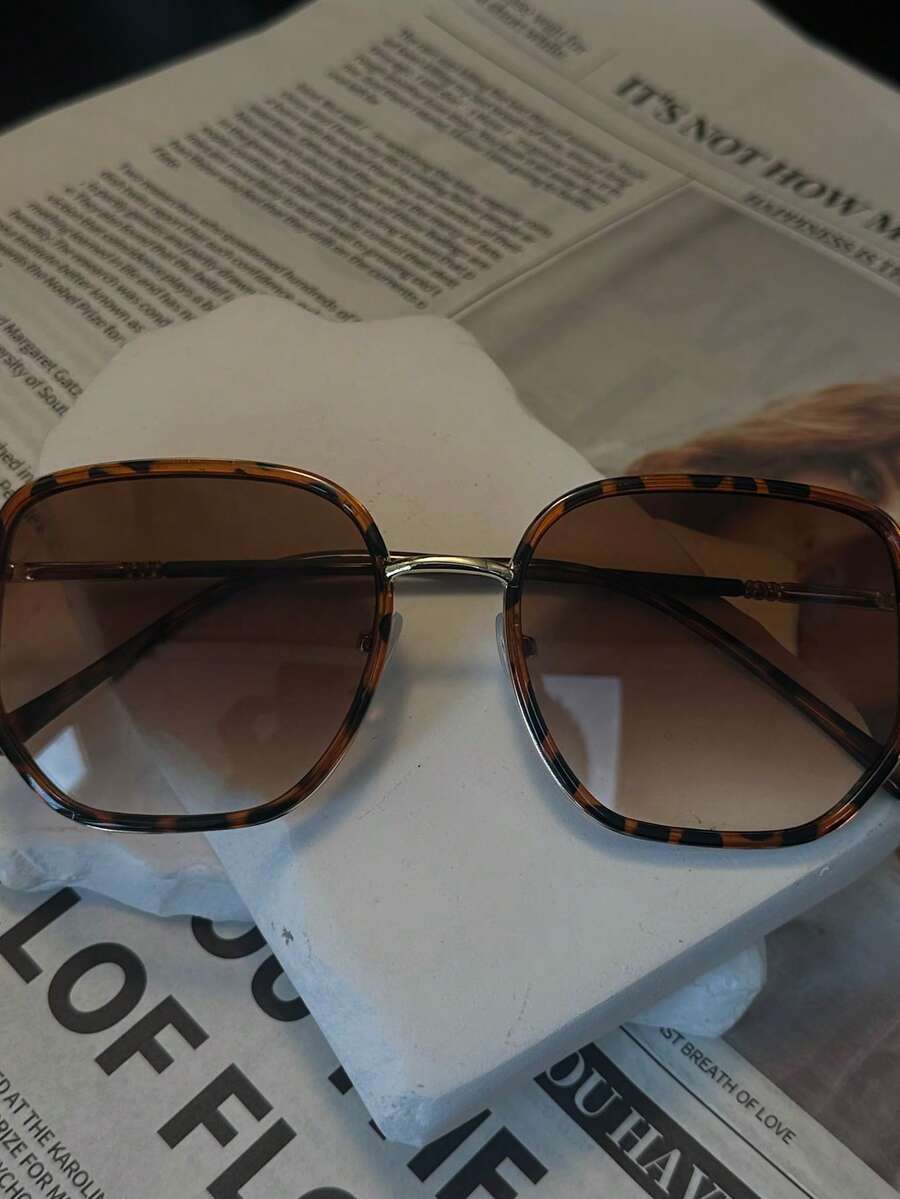Travel Accessories Unisex - Square Leopard Print Fashion Sunglasses For