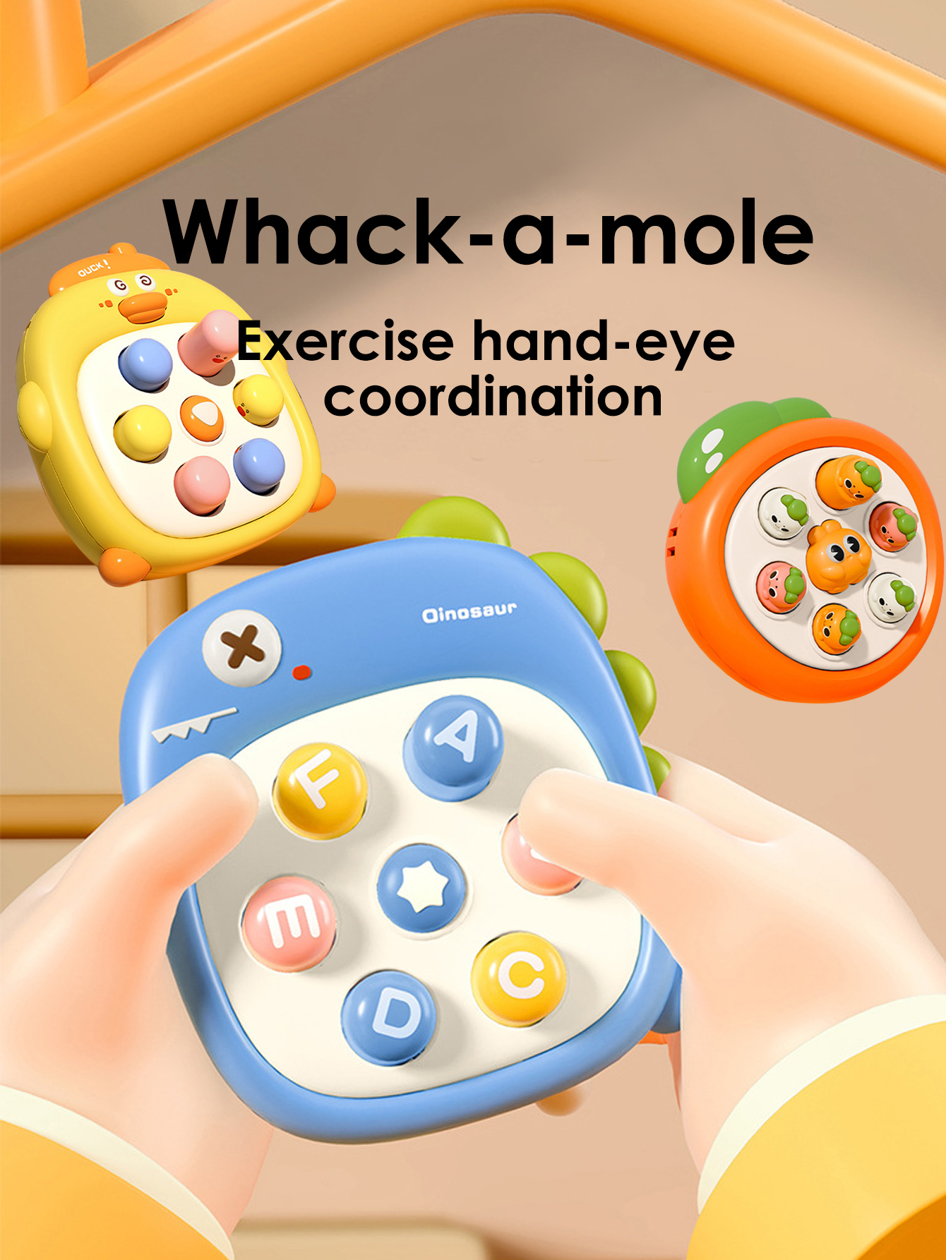 Travel Accessories Europe - Pocket-sized Mini Whack-a-Mole Anxiety Relief Toy,