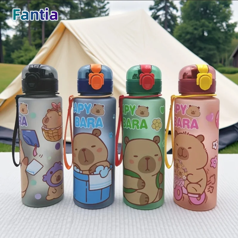 Portable Travel Kettle - 750ml Cute Cartoon Capybara Water Bottle