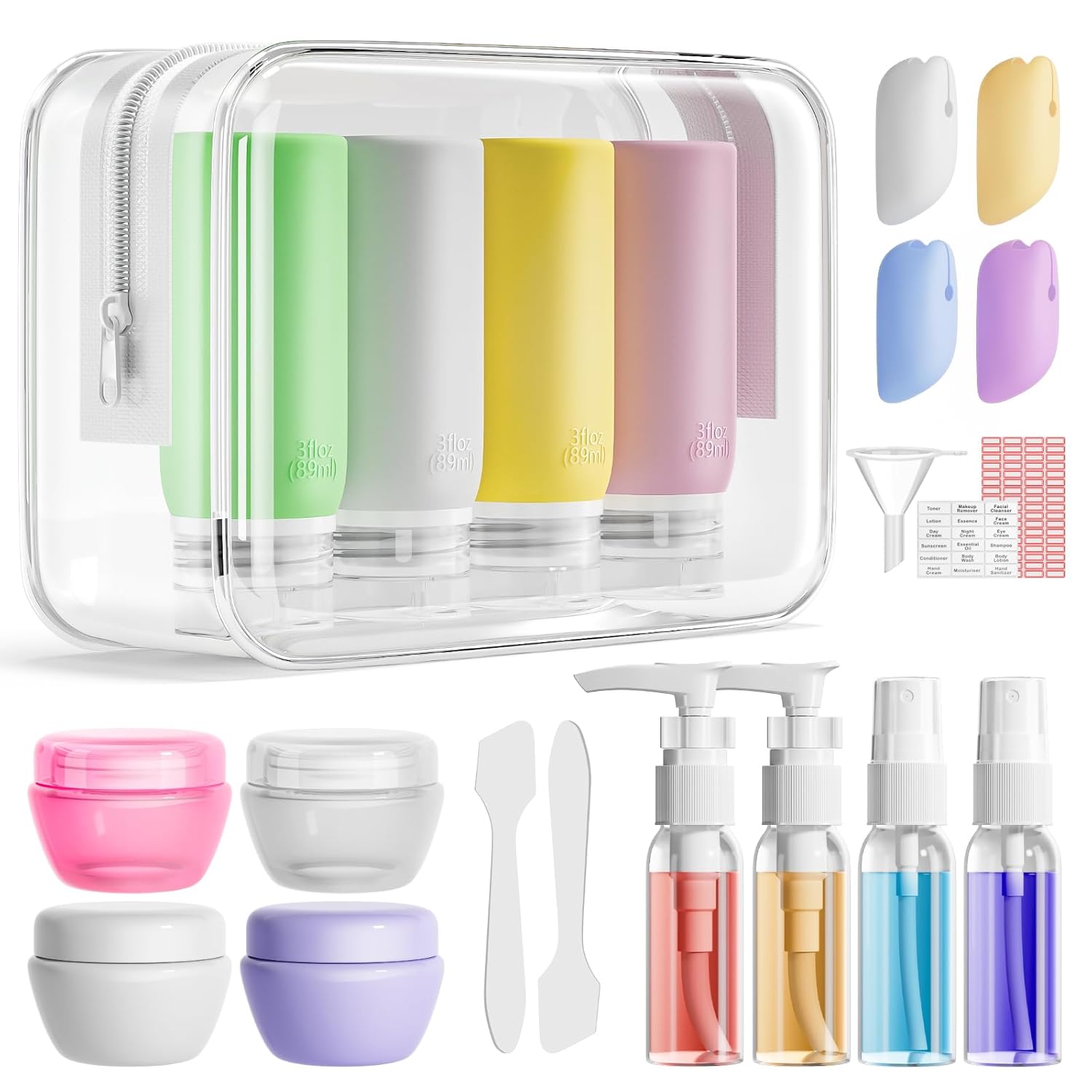21 Pack Leak Proof Silicone Tr - Toiletry Bag Tsa recensie en prijs