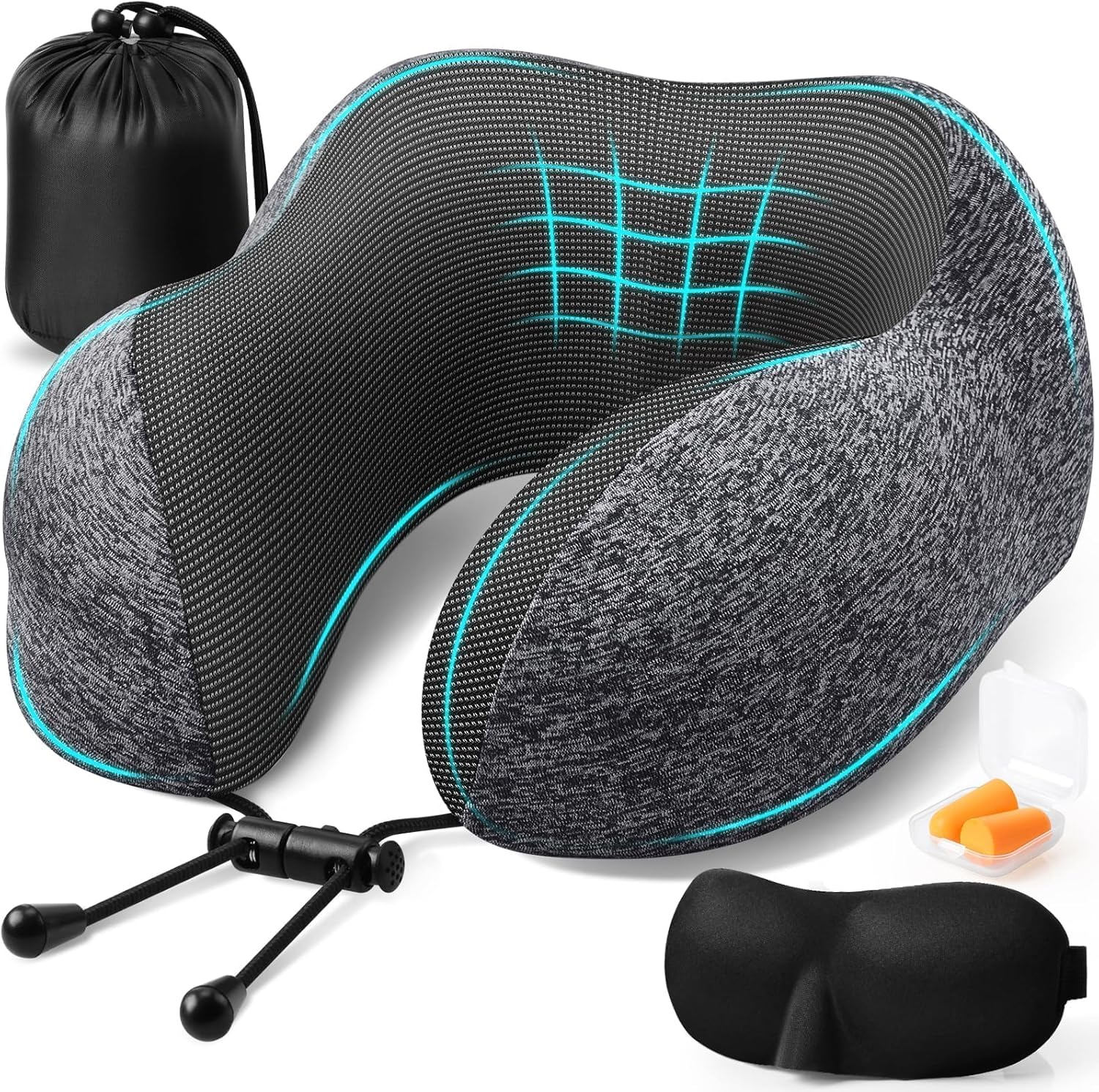 Travel Pillow Set with Memory  - Earplug Set Foam recensie en prijs