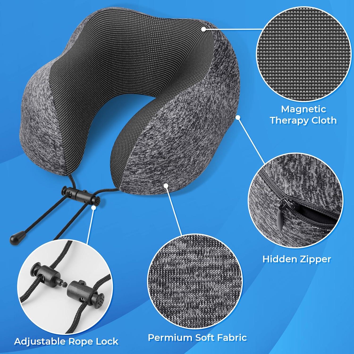 Travel Pillow Set with Memory  - Earplug Set Foam recensie en prijs