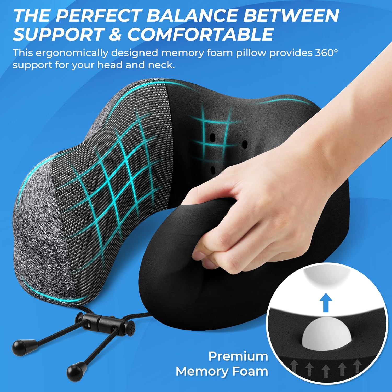 Travel Pillow Set with Memory  - Earplug Set Foam recensie en prijs