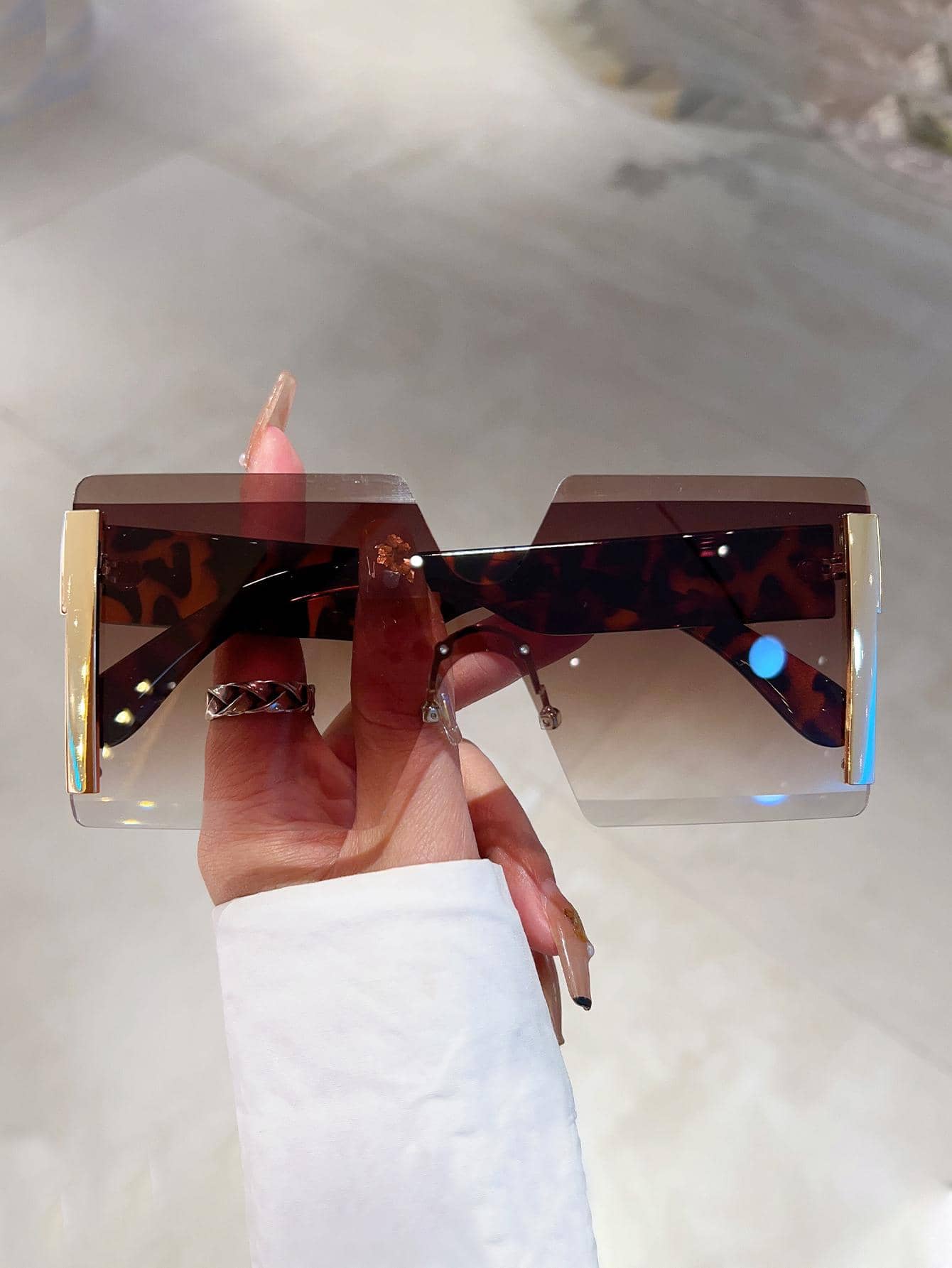 Ombre Gradient Rimless Square  - Travel Accessories Unisex recensie en prijs