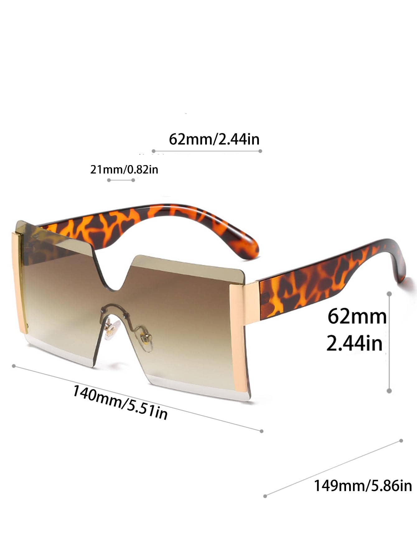 Ombre Gradient Rimless Square  - Travel Accessories Unisex recensie en prijs