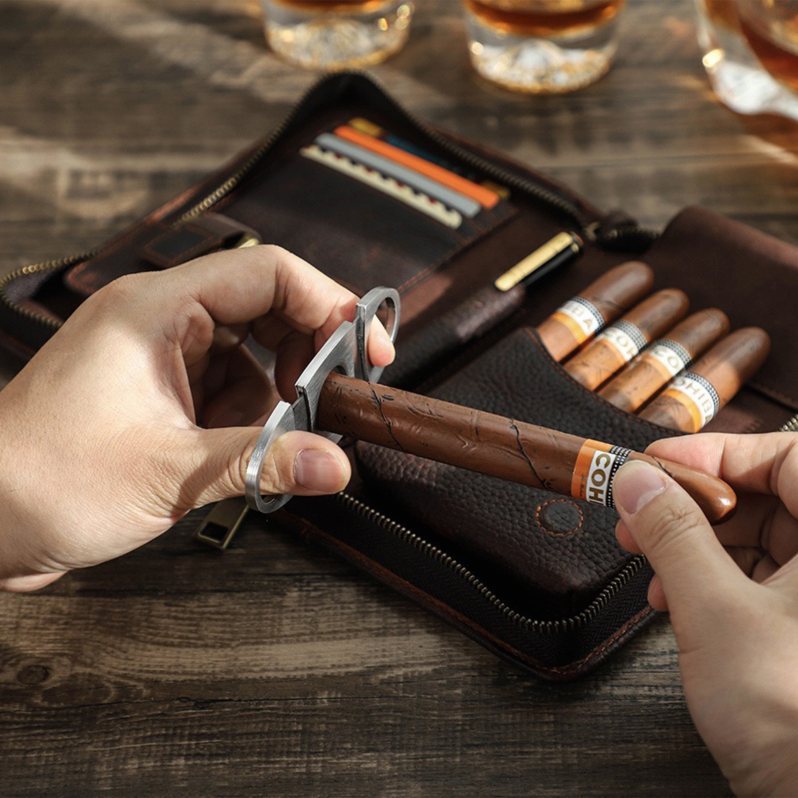 1pc,Leather cigar storage bag, - Travel Accessories In Store recensie en prijs
