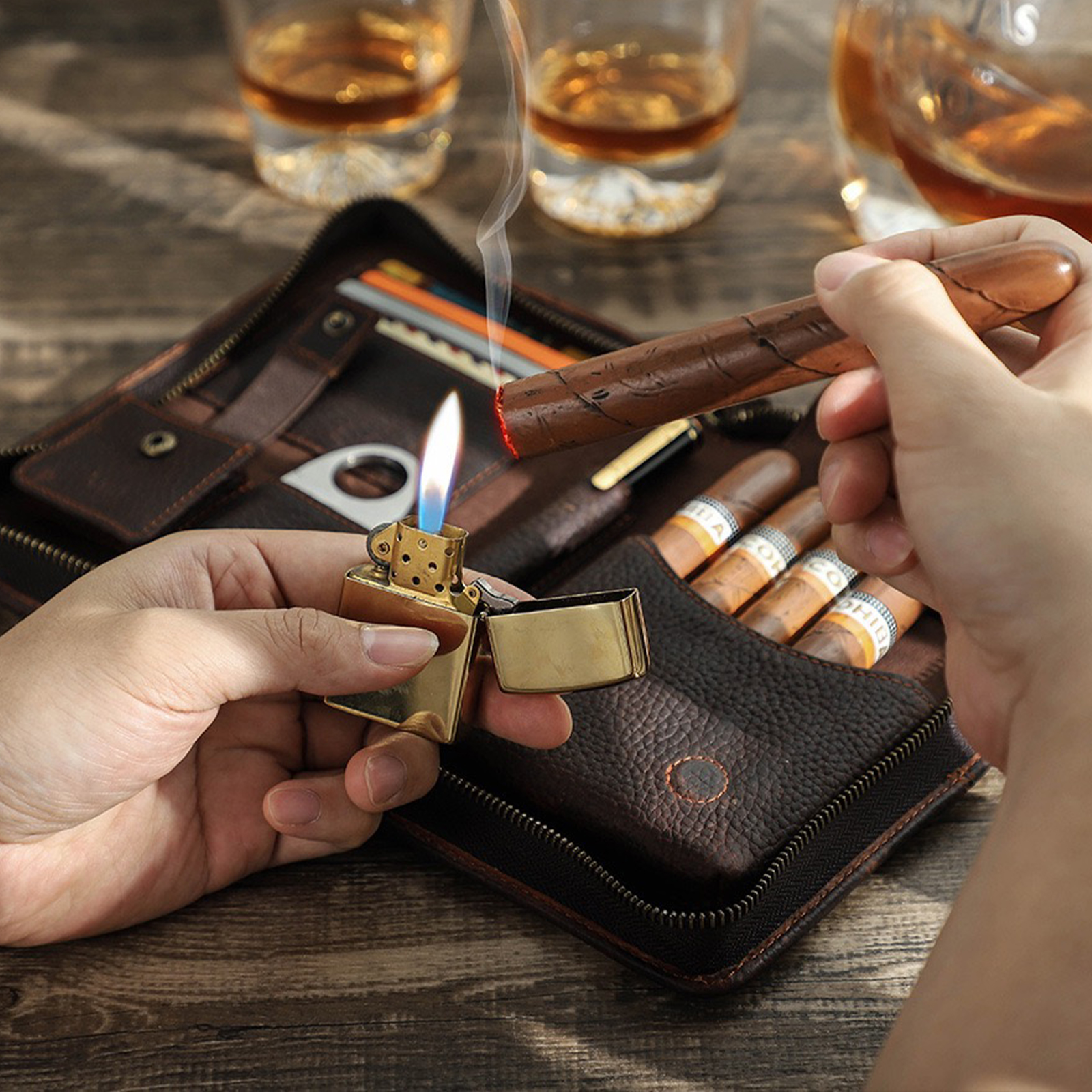 1pc,Leather cigar storage bag, - Travel Accessories In Store recensie en prijs