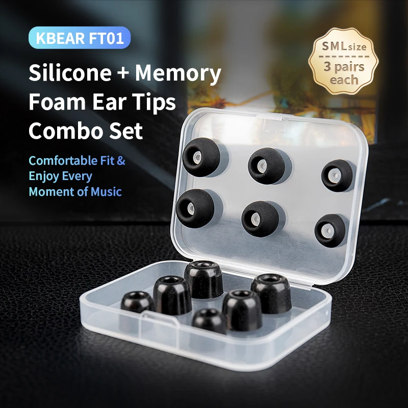 KBEAR FT01 Silicone + Memory F - Earplug Set Foam recensie en prijs