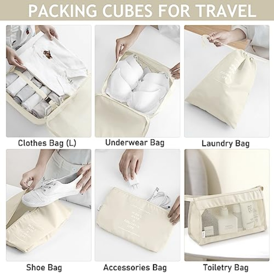 8 Set Packing Cubes for Travel - Travel Accessories Toiletries recensie en prijs