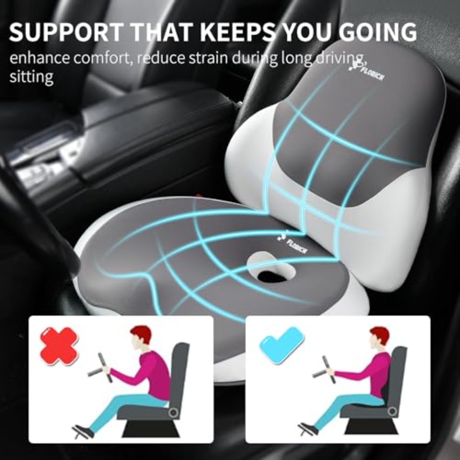 Office Chair Seat Cushion with - Neck Pillow Memory Foam recensie en prijs