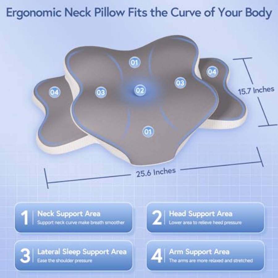 Sleep Apnea Pillow for Side Sl - Neck Pillow Memory Foam recensie en prijs