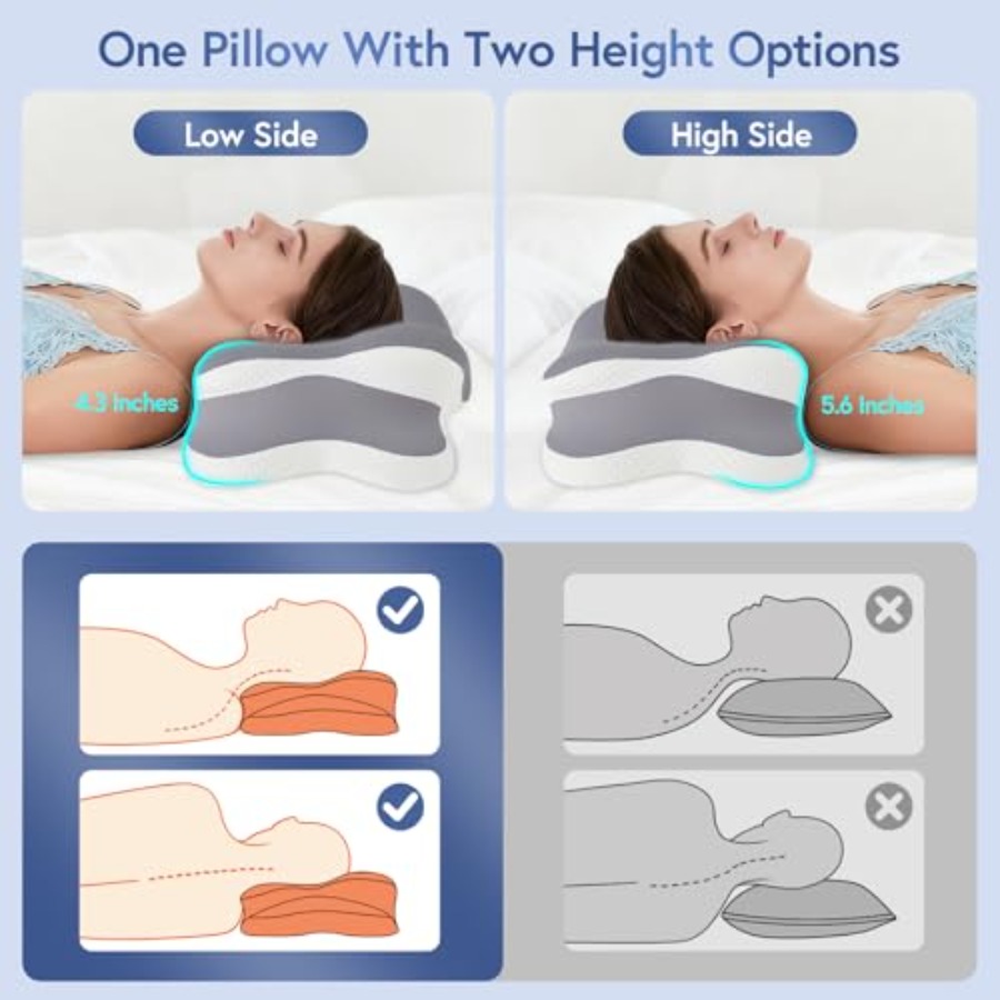 Sleep Apnea Pillow for Side Sl - Neck Pillow Memory Foam recensie en prijs