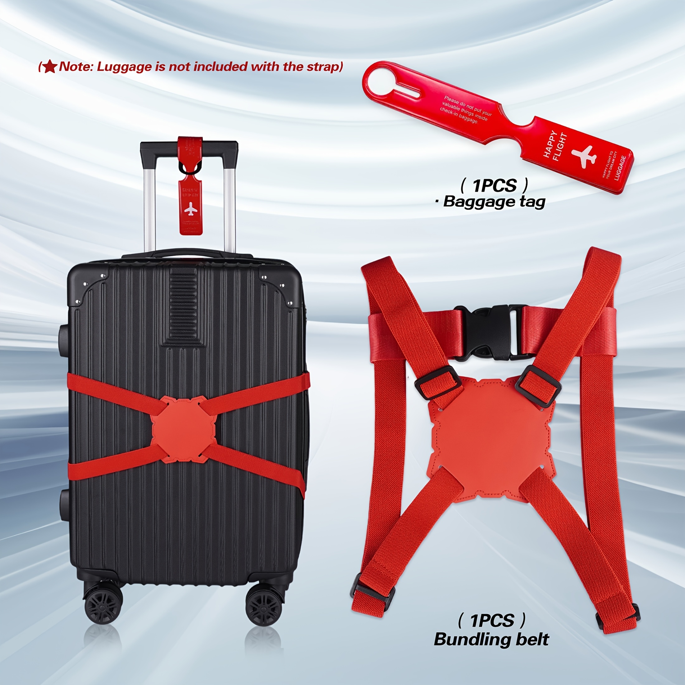 2-Piece Luggage Strap Set + Lu - Travel Accessories Plane recensie en prijs