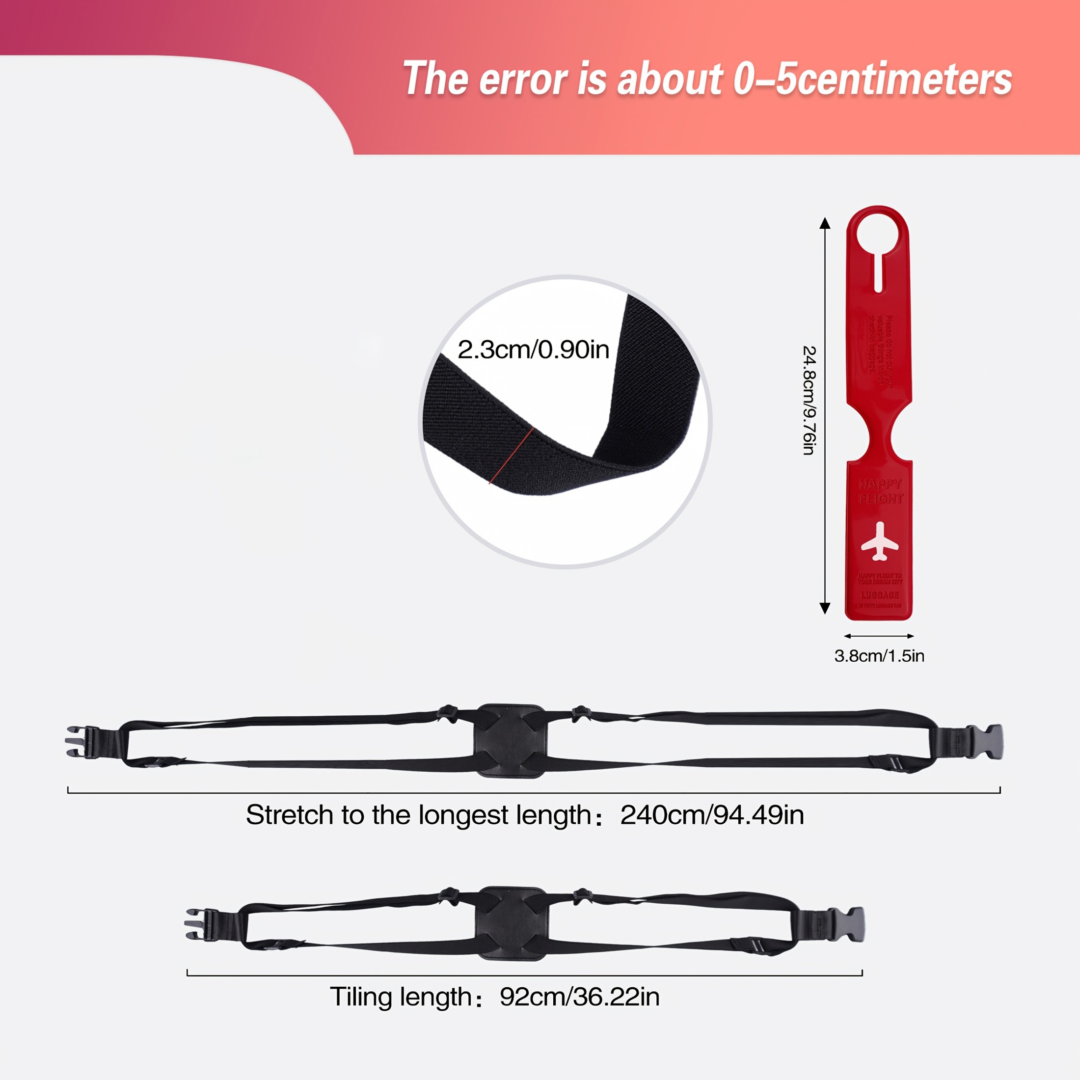 2-Piece Luggage Strap Set + Lu - Travel Accessories Plane recensie en prijs