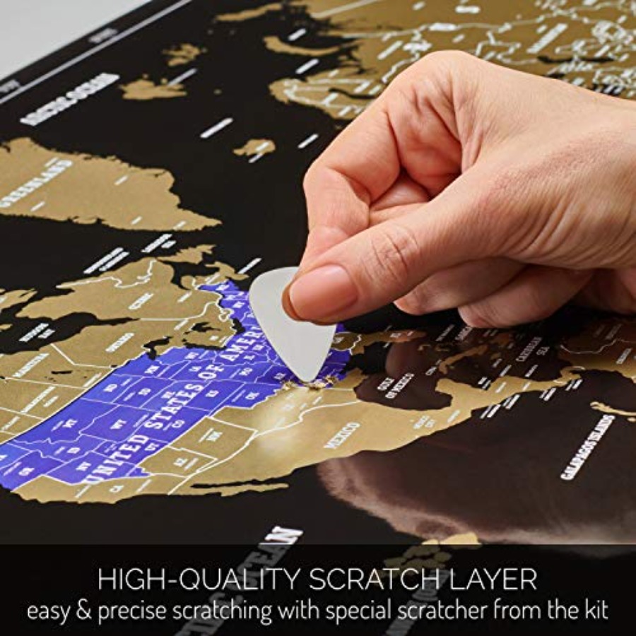 Scratch Off World Map - Extra  - Travel Accessories To Gift recensie en prijs