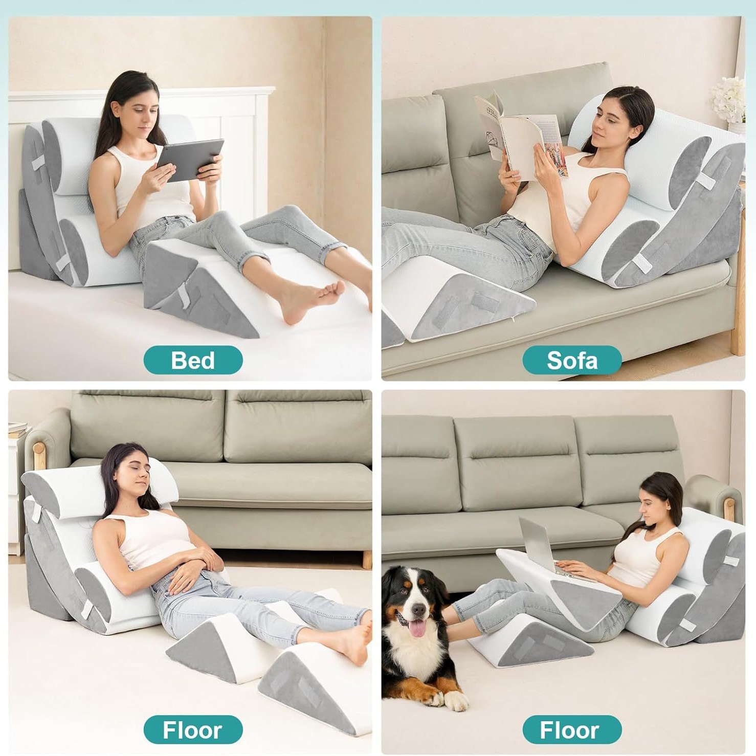 Adjustable Bed Wedge, 6-Piece  - Neck Pillow Memory Foam recensie en prijs