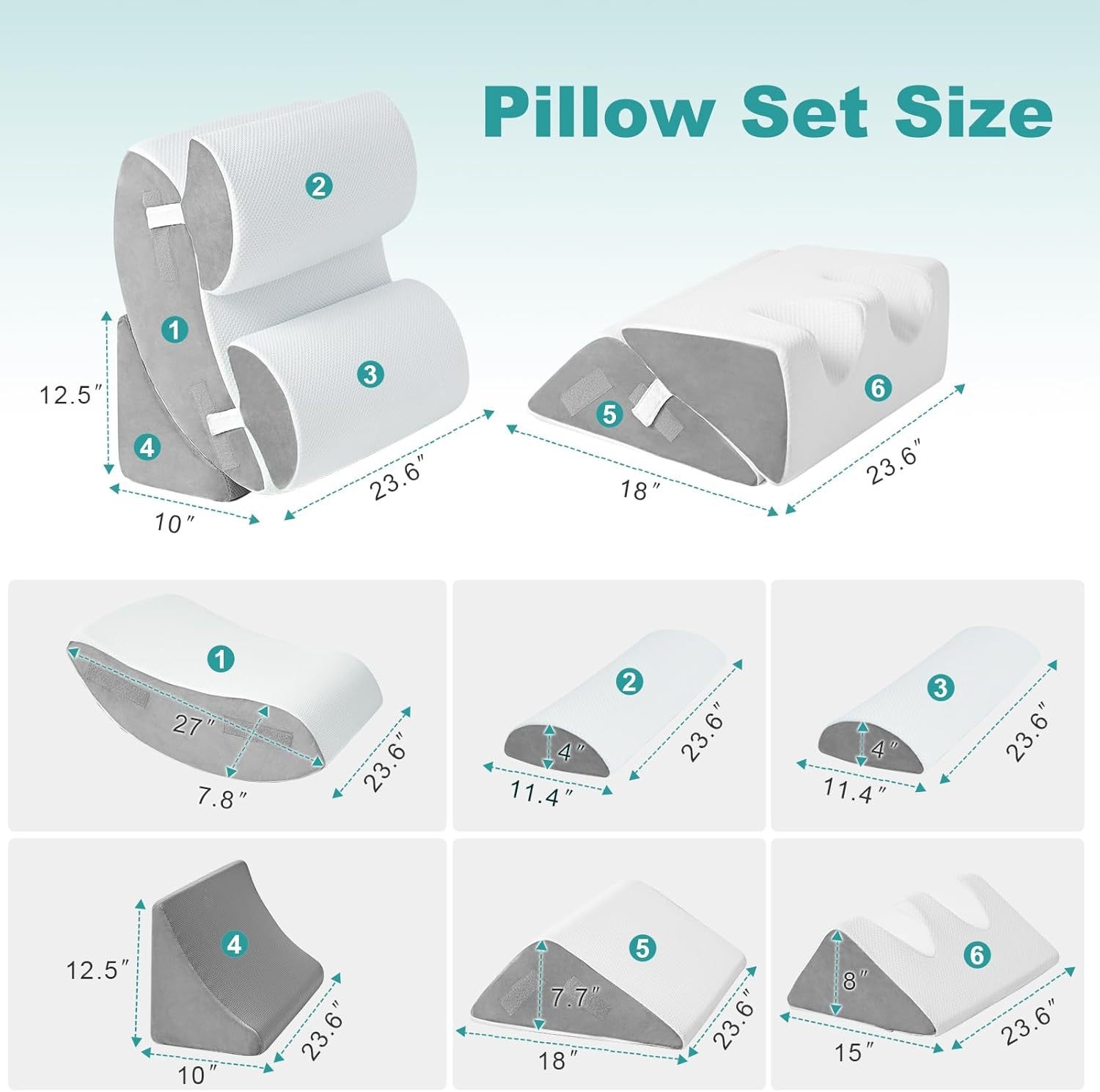 Adjustable Bed Wedge, 6-Piece  - Neck Pillow Memory Foam recensie en prijs