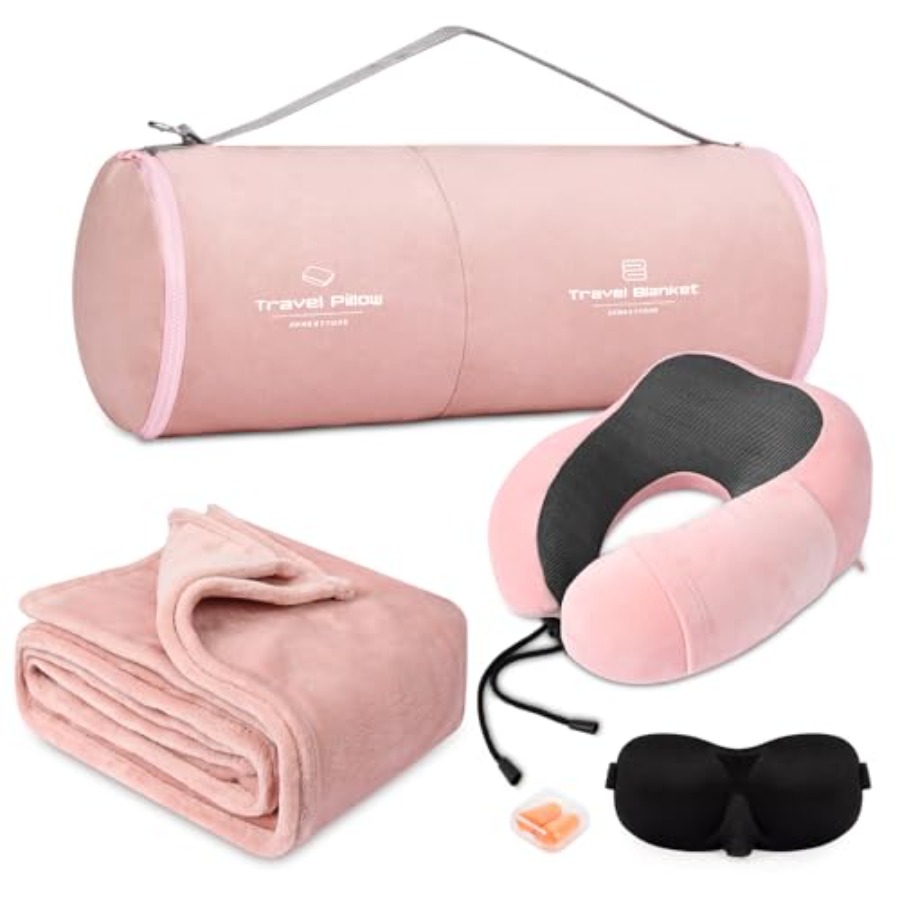 Travel Pillow and Blanket Set  - Neck Pillow Memory Foam recensie en prijs