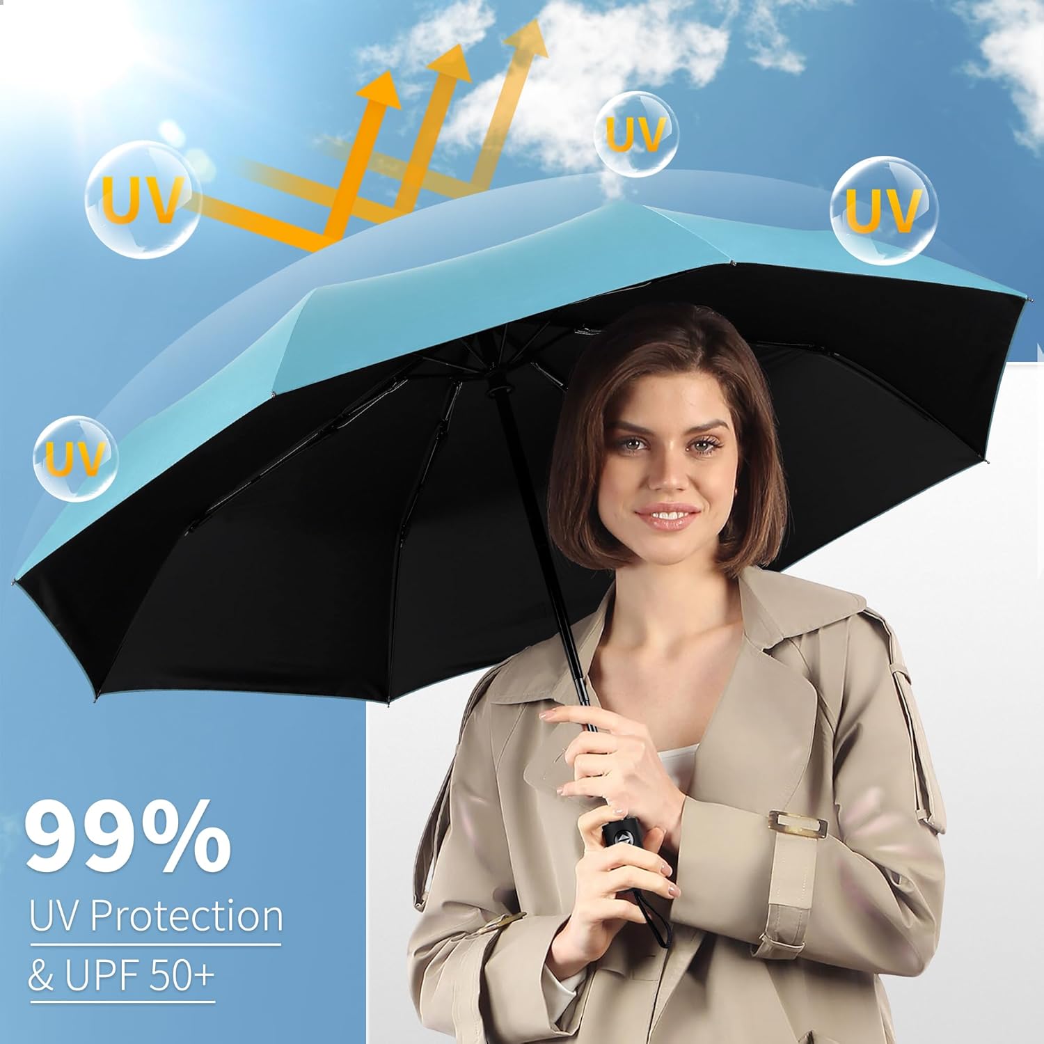 Windproof Travel Umbrella, Aut - Travel Umbrella Compact recensie en prijs