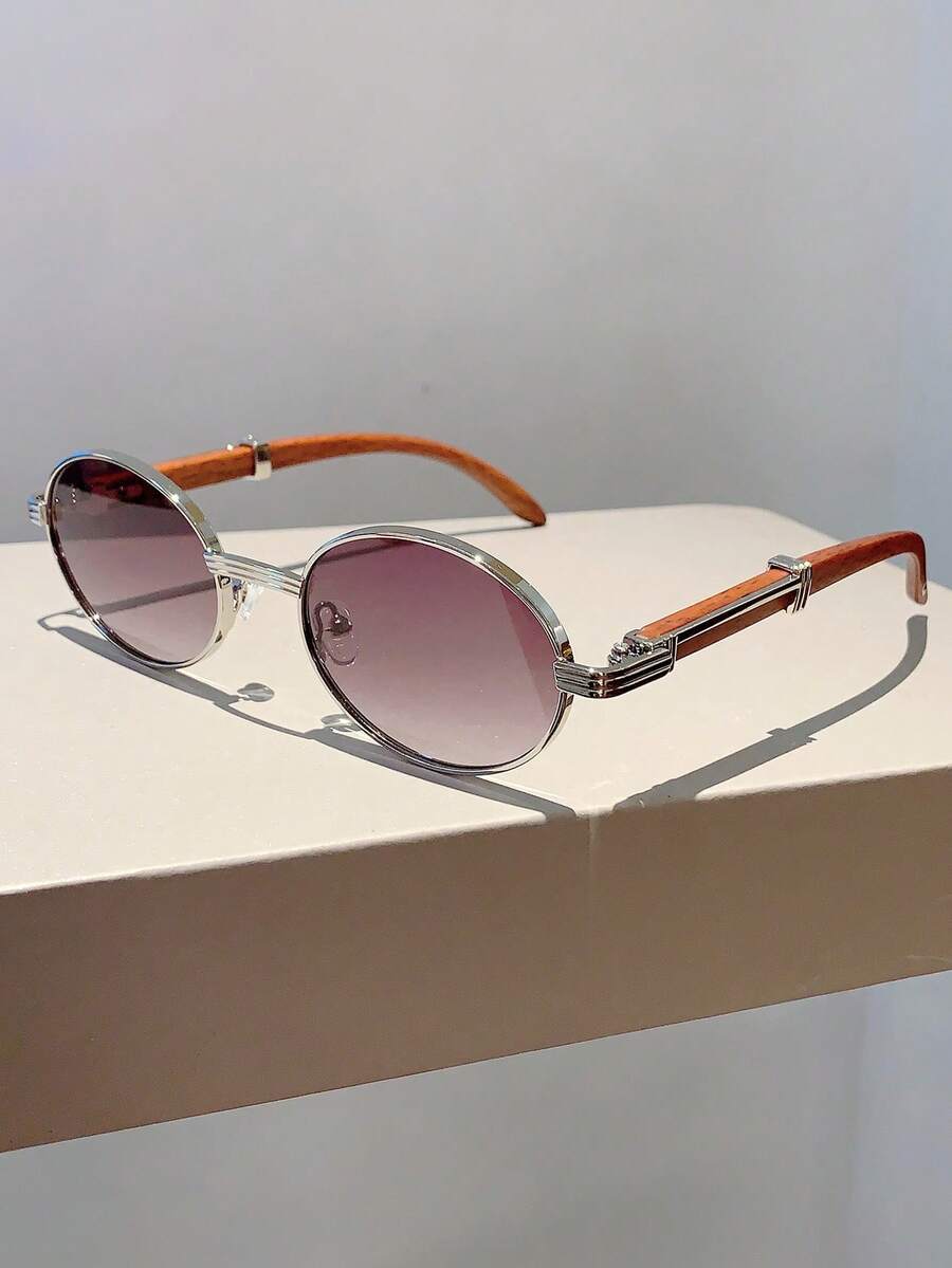 Retro Oval Frame Wood Grain Te - Travel Accessories Unisex recensie en prijs