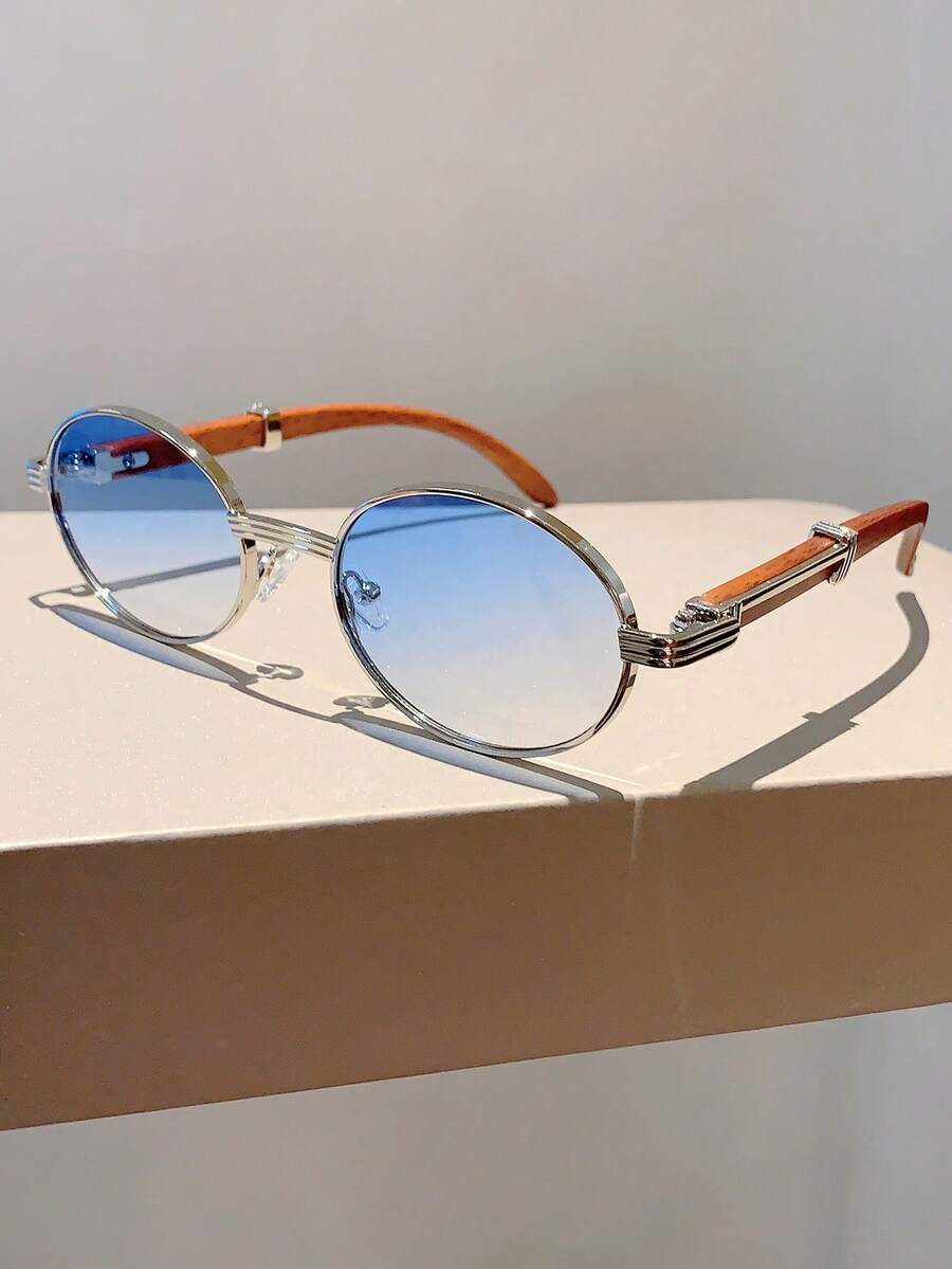 Retro Oval Frame Wood Grain Te - Travel Accessories Unisex recensie en prijs